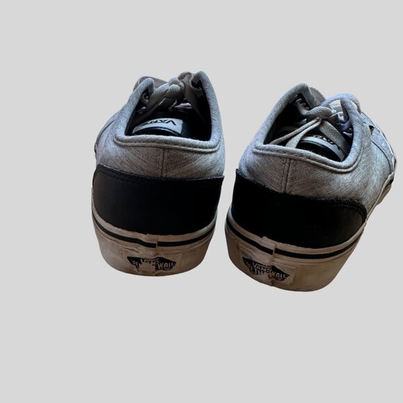 Vans Men's Canvas & Leather Accents Low-Top Sneakers 751505 Gray  Size 7 - Picture 8 of 9